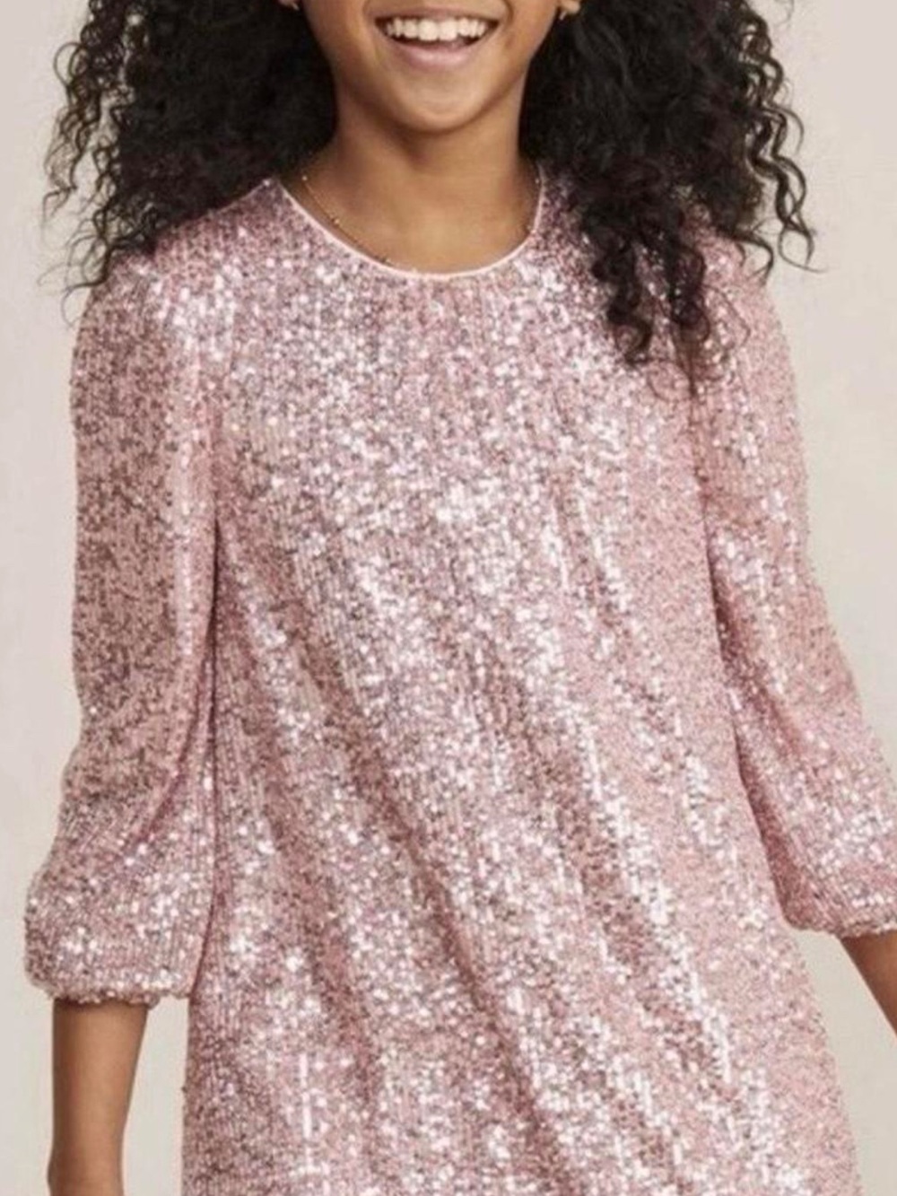 Vineyard Vines Rose Gold Sequin Kids Dress